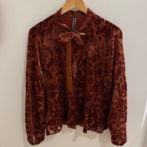 Floral Velvet Top Bow Tie